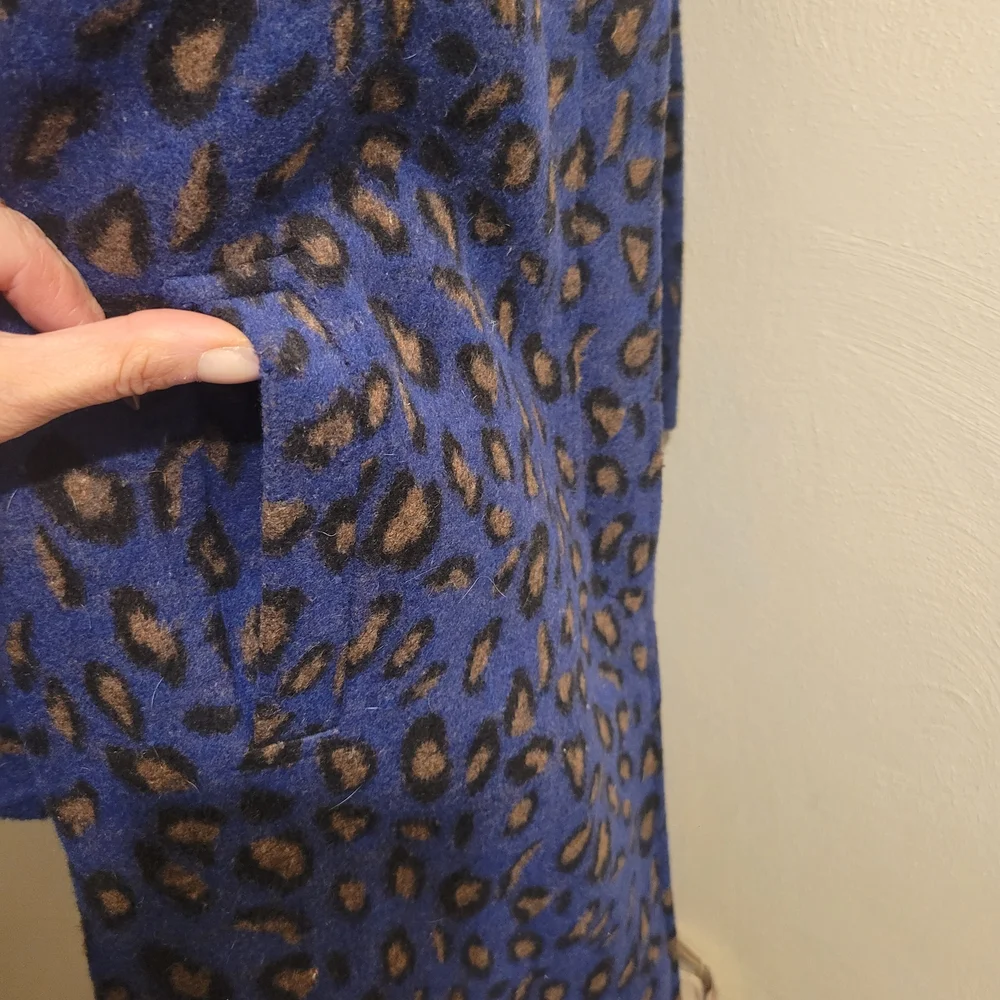 Adyson Parker Blue and Brown Leopard Teddy Jacket - Picture 6 of 6